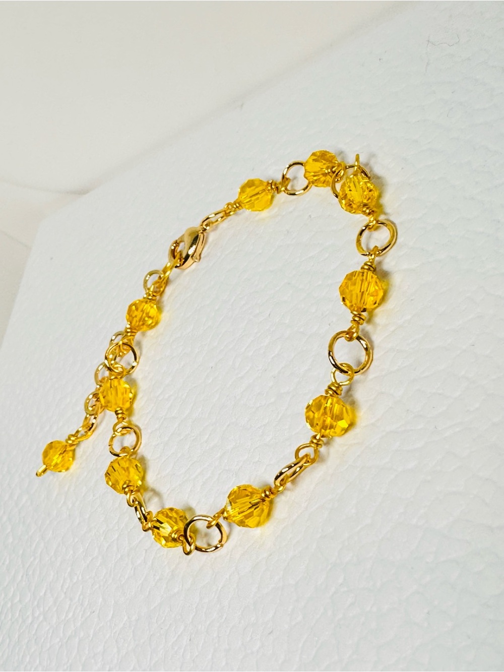 Yellow Crystal Bead Bracelet -